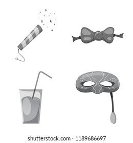 Vector design of party and birthday logo. Collection of party and celebration vector icon for stock.