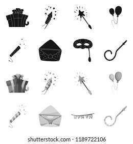 Vector design of party and birthday logo. Collection of party and celebration vector icon for stock.
