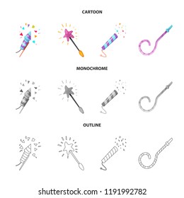 Vector design of party and birthday logo. Set of party and celebration stock symbol for web.