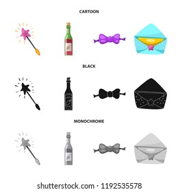 Vector design of party and birthday logo. Collection of party and celebration vector icon for stock.