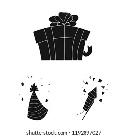 Vector design of party and birthday logo. Collection of party and celebration vector icon for stock.