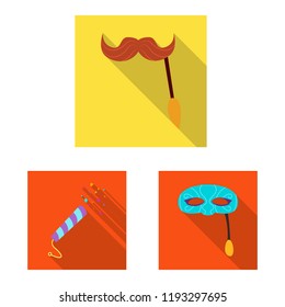 Vector design of party and birthday logo. Set of party and celebration stock symbol for web.