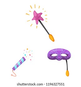 Vector design of party and birthday logo. Set of party and celebration stock vector illustration.