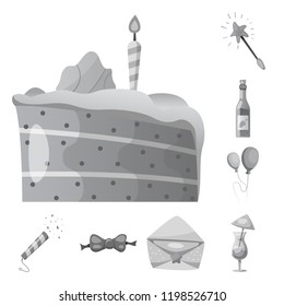 Vector design of party and birthday logo. Collection of party and celebration stock vector illustration.