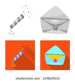 Vector design of party and birthday logo. Collection of party and celebration stock symbol for web.