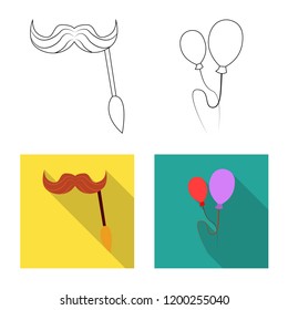 Vector design of party and birthday logo. Collection of party and celebration stock vector illustration.