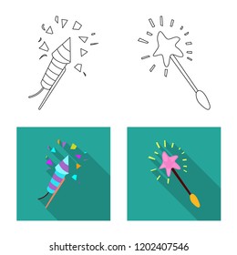 Vector design of party and birthday logo. Set of party and celebration vector icon for stock.