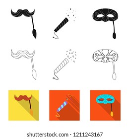 Vector design of party and birthday logo. Set of party and celebration stock symbol for web.