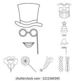 Vector design of party and birthday logo. Collection of party and celebration stock symbol for web.