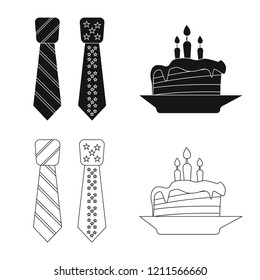 Vector design of party and birthday logo. Collection of party and celebration stock vector illustration.