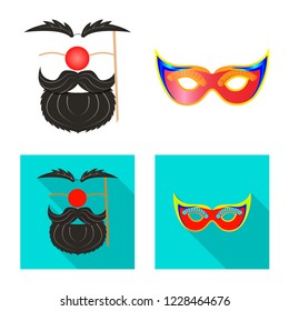 Vector design of party and birthday logo. Set of party and celebration vector icon for stock.