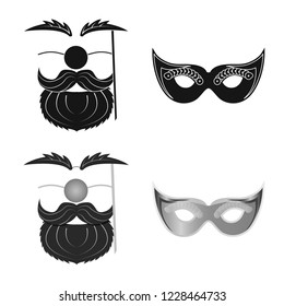 Vector design of party and birthday logo. Collection of party and celebration vector icon for stock.