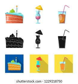 Vector design of party and birthday logo. Set of party and celebration vector icon for stock.