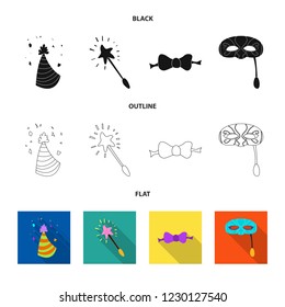 Vector design of party and birthday logo. Set of party and celebration vector icon for stock.