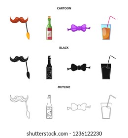 Vector design of party and birthday logo. Set of party and celebration stock symbol for web.