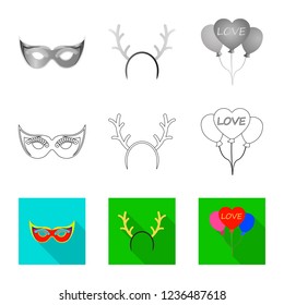 Vector design of party and birthday logo. Collection of party and celebration stock vector illustration.