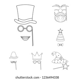 Vector design of party and birthday logo. Collection of party and celebration stock symbol for web.