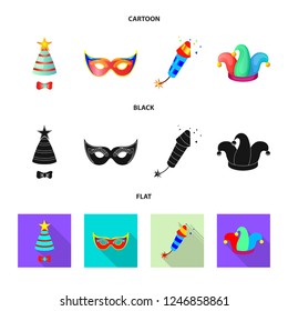 Vector design of party and birthday logo. Collection of party and celebration vector icon for stock.