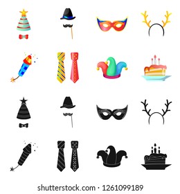 Vector design of party and birthday logo. Collection of party and celebration stock vector illustration.