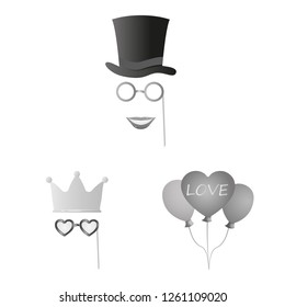 Vector design of party and birthday logo. Collection of party and celebration vector icon for stock.