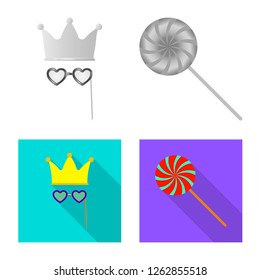 Vector design of party and birthday logo. Collection of party and celebration stock symbol for web.