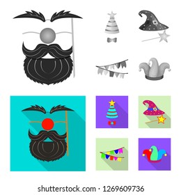 Vector design of party and birthday logo. Collection of party and celebration stock vector illustration.