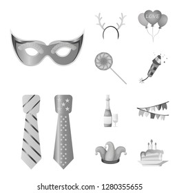 Vector design of party and birthday logo. Collection of party and celebration vector icon for stock.