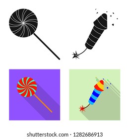 Vector design of party and birthday logo. Collection of party and celebration stock symbol for web.