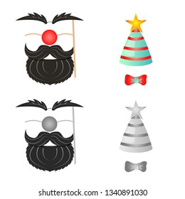 Vector design of party and birthday logo. Collection of party and celebration vector icon for stock.
