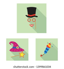 Vector design of party and birthday logo. Set of party and celebration stock symbol for web.