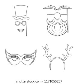 Vector design of party and birthday sign. Collection of party and celebration vector icon for stock.