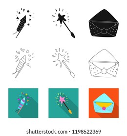 Vector design of party and birthday sign. Collection of party and celebration stock vector illustration.