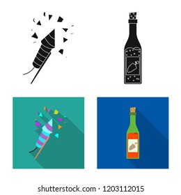 Vector design of party and birthday sign. Collection of party and celebration vector icon for stock.