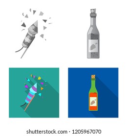 Vector design of party and birthday sign. Set of party and celebration stock symbol for web.