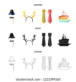 Vector design of party and birthday sign. Set of party and celebration vector icon for stock.