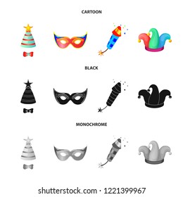 Vector design of party and birthday sign. Collection of party and celebration vector icon for stock.