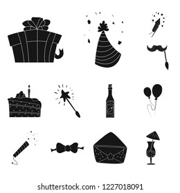 Vector design of party and birthday sign. Collection of party and celebration vector icon for stock.