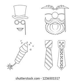Vector design of party and birthday sign. Set of party and celebration stock symbol for web.