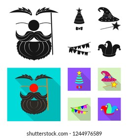 Vector design of party and birthday sign. Set of party and celebration stock symbol for web.