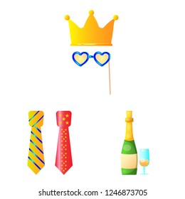 Vector design of party and birthday sign. Collection of party and celebration vector icon for stock.