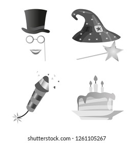 Vector design of party and birthday sign. Set of party and celebration vector icon for stock.