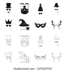 Vector design of party and birthday sign. Set of party and celebration stock symbol for web.