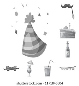 Vector design of party and birthday symbol. Collection of party and celebration stock symbol for web.