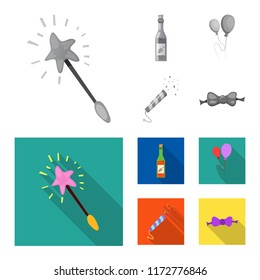 Vector design of party and birthday symbol. Set of party and celebration stock symbol for web.