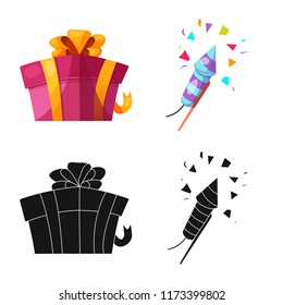 Vector design of party and birthday symbol. Collection of party and celebration stock vector illustration.