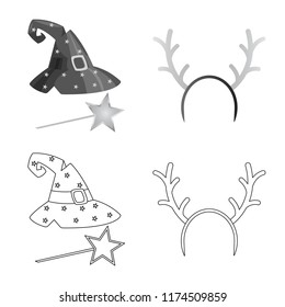 Vector design of party and birthday symbol. Collection of party and celebration vector icon for stock.