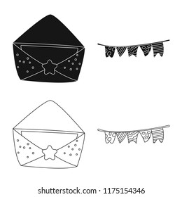 Vector design of party and birthday symbol. Set of party and celebration stock vector illustration.