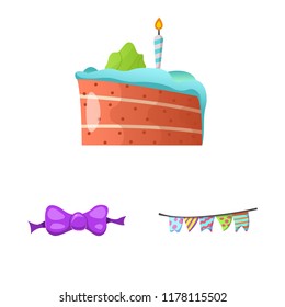 Vector design of party and birthday symbol. Set of party and celebration vector icon for stock.
