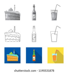 Vector design of party and birthday symbol. Collection of party and celebration stock vector illustration.