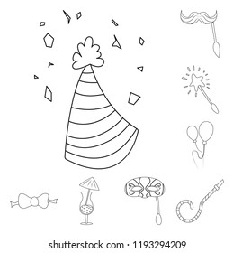 Vector design of party and birthday symbol. Set of party and celebration stock symbol for web.